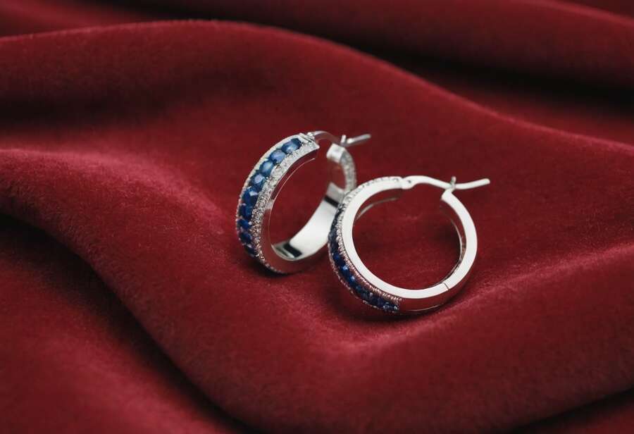 Sapphire Hoop Earrings